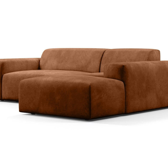 NADUVI Collection Nina Hoekbank Rechts - Velvet - Karamel bruin