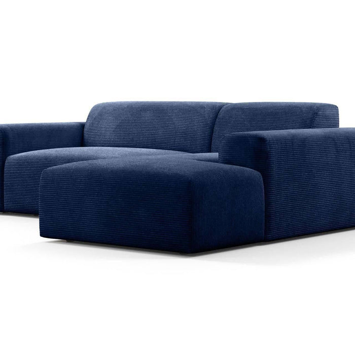 NADUVI Collection Nina Hoekbank Rechts - Ribstof - Donkerblauw