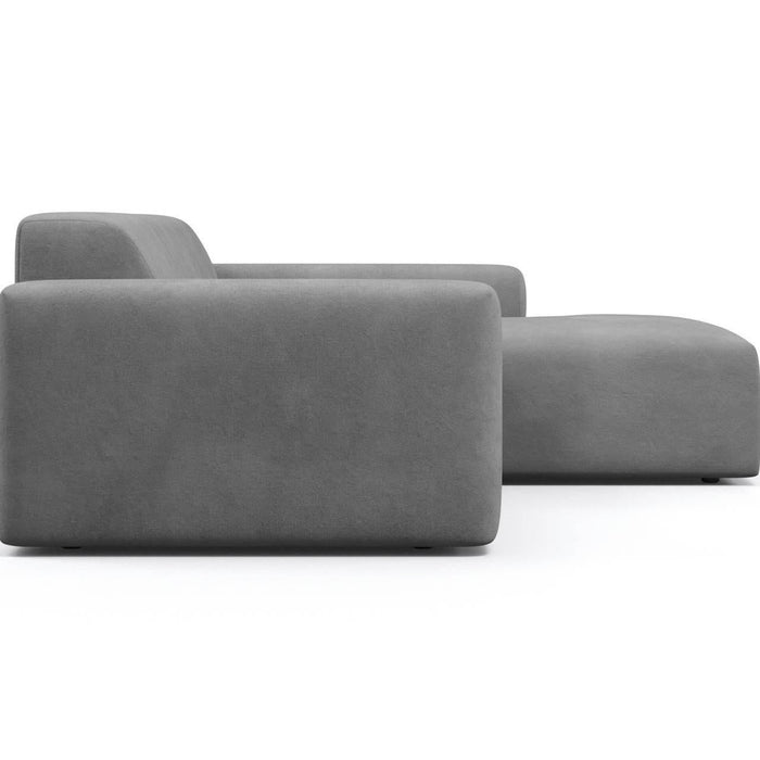 NADUVI Collection Nina Hoekbank Rechts - Velvet - Lichtgrijs