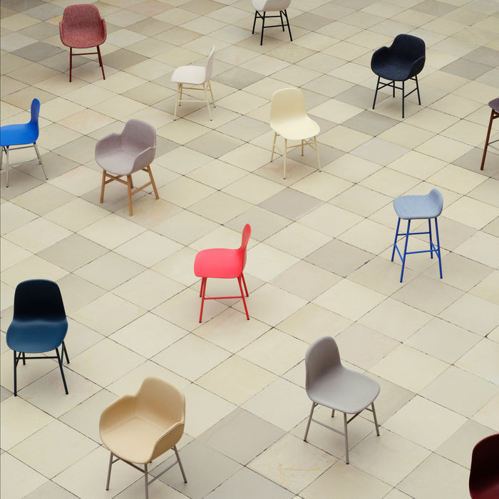 Normann Copenhagen Form Stoel met Armleuning - Staal - Bright Blue