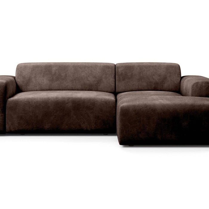 NADUVI Collection Nina Hoekbank Rechts - Velvet - Donkerbruin