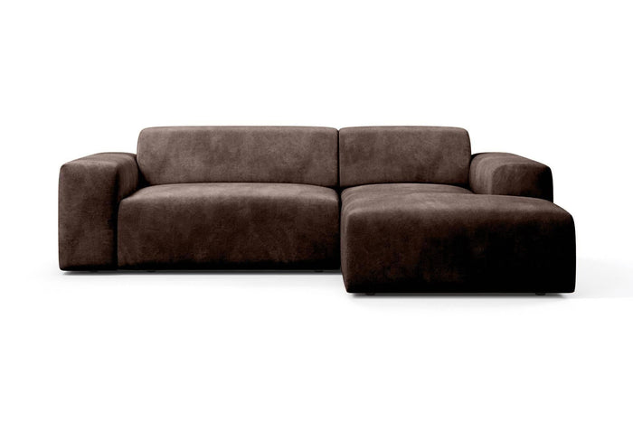 NADUVI Collection Nina Hoekbank Rechts - Velvet - Donkerbruin