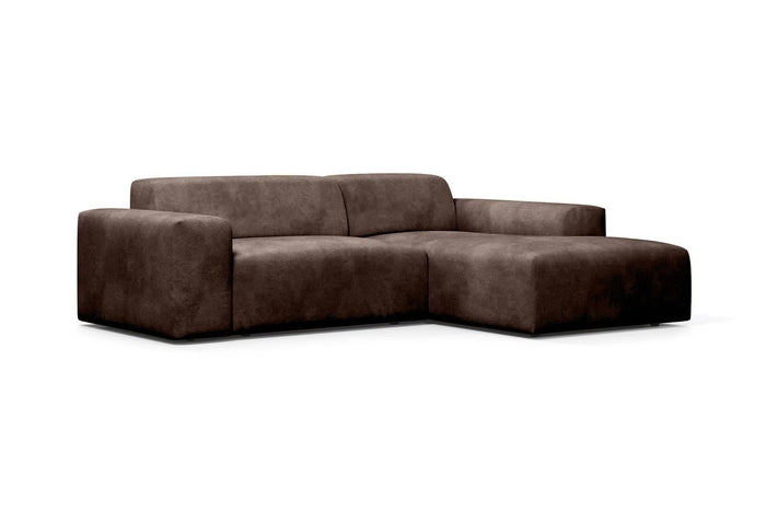 NADUVI Collection Nina Hoekbank Rechts - Velvet - Donkerbruin