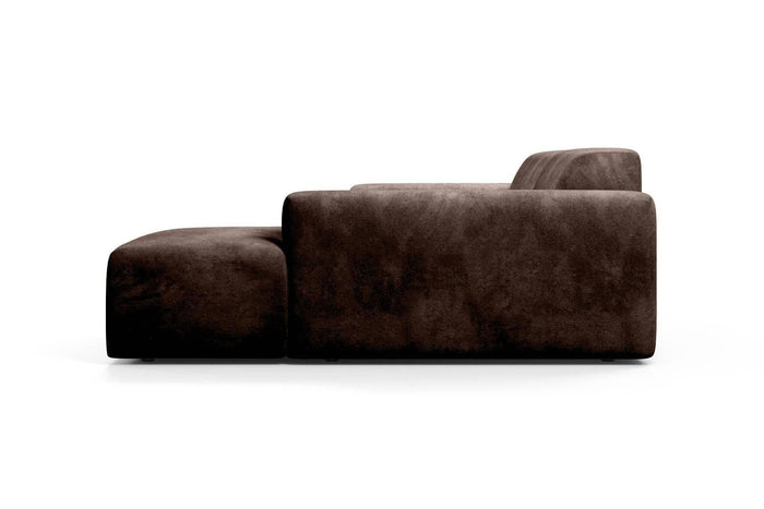NADUVI Collection Nina Hoekbank Rechts - Velvet - Donkerbruin