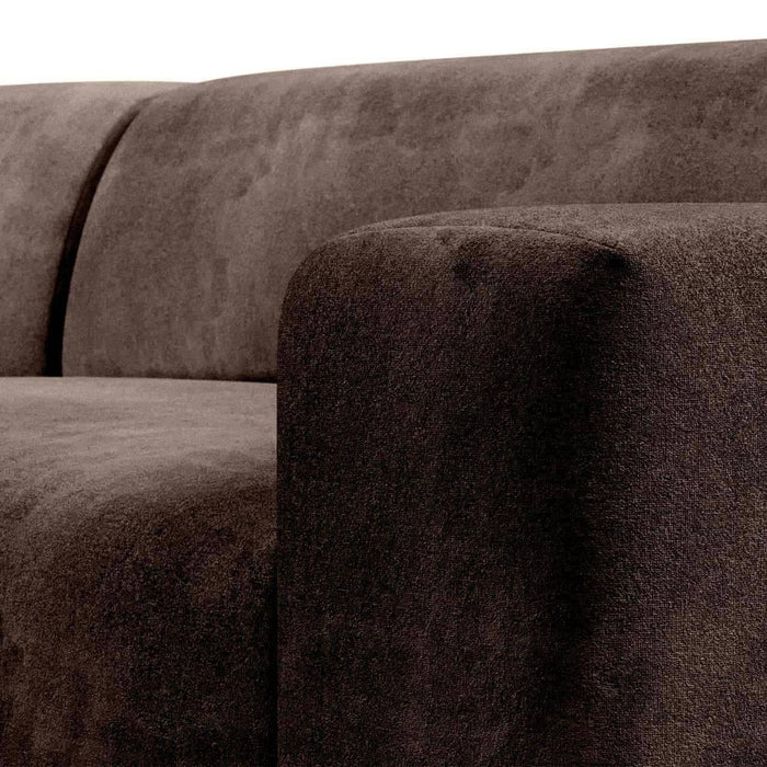 NADUVI Collection Nina Hoekbank Rechts - Velvet - Donkerbruin