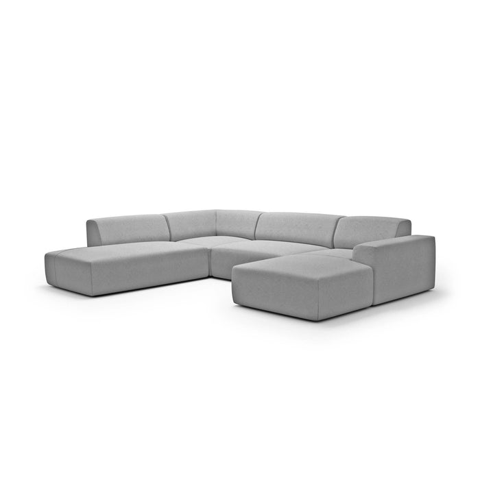 NADUVI Collection Nina U-bank Links - Ribstof - Grijsblauw