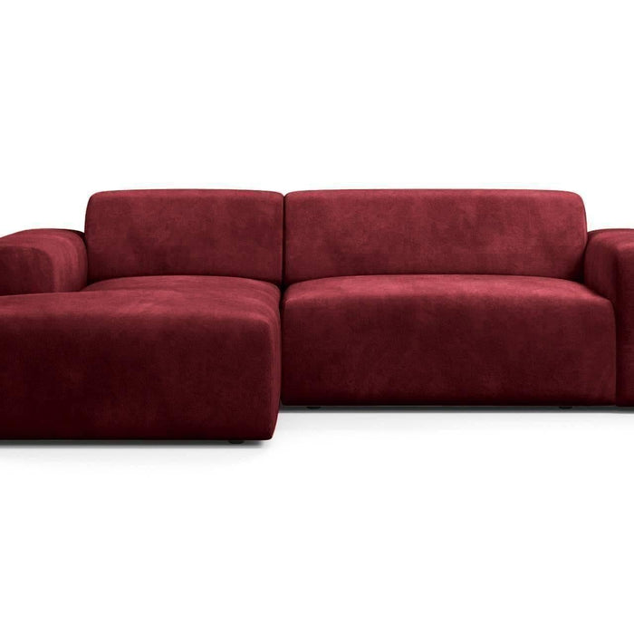 NADUVI Collection Nina Hoekbank Links - Velvet - Bordeauxrood