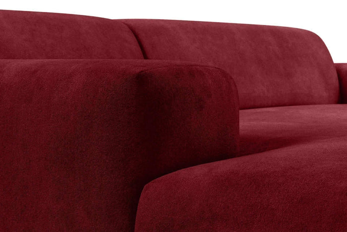 NADUVI Collection Nina Hoekbank Links - Velvet - Bordeauxrood