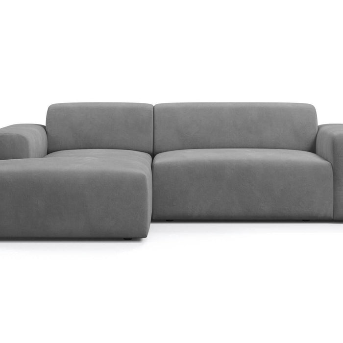 NADUVI Collection Nina Hoekbank Links - Velvet - Lichtgrijs