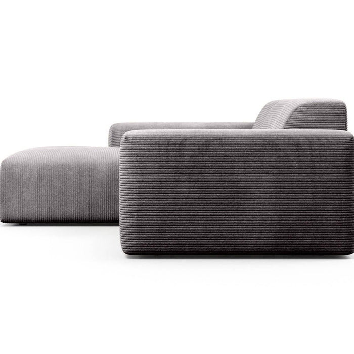 NADUVI Collection Nina Hoekbank Links - Ribstof - Donkergrijs