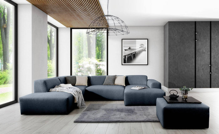 NADUVI Collection Nina U-bank Links - Ribstof - Blauw