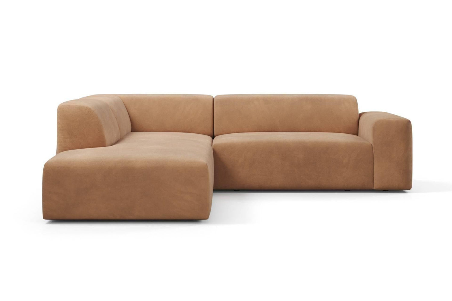 NADUVI Collection Nina Big Hoekbank Links - Velvet - Camel bruin