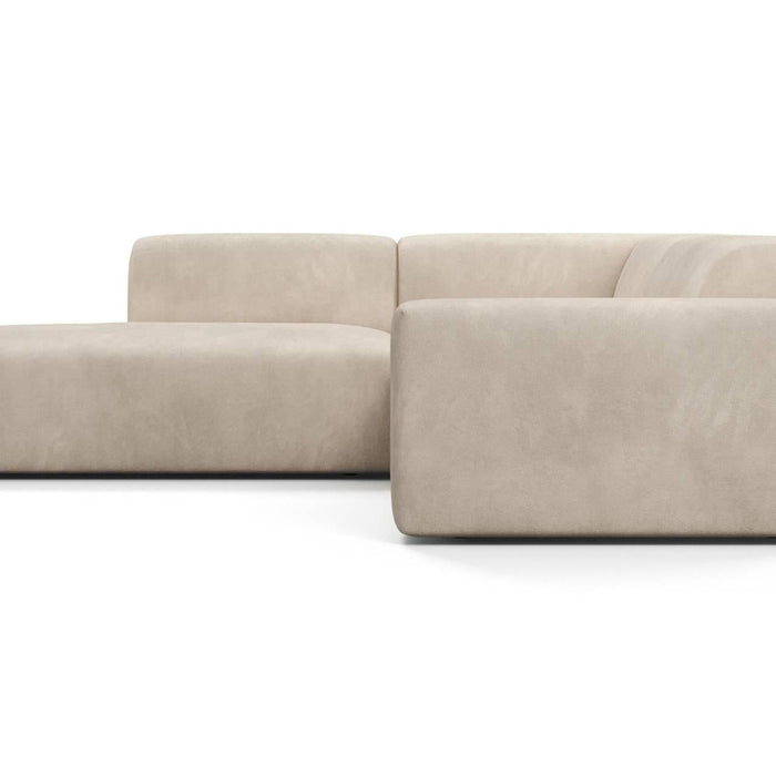 NADUVI Collection Nina Big Hoekbank Links - Velvet - Beige