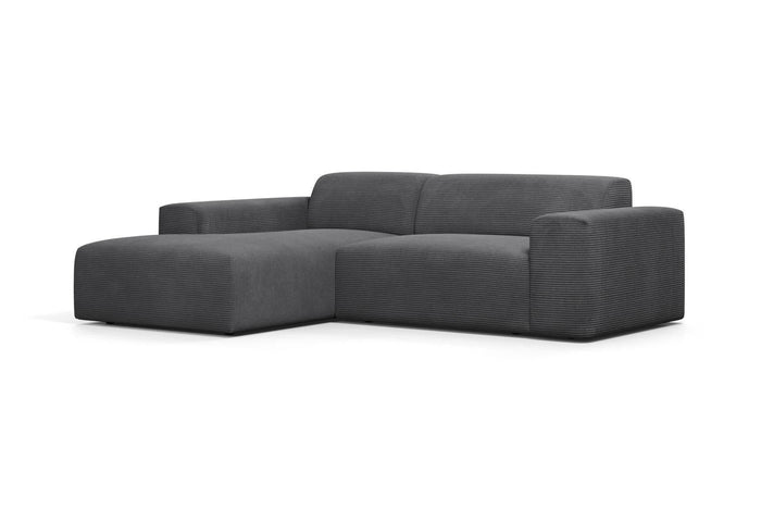 NADUVI Collection Nina Hoekbank Links - Ribstof - Antraciet