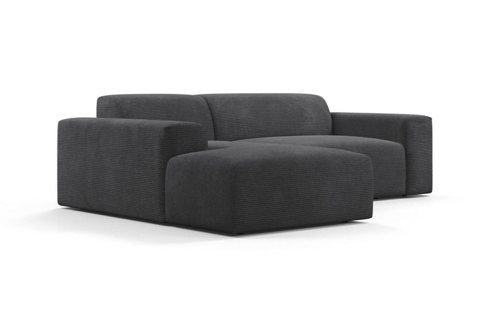 NADUVI Collection Nina Hoekbank Links - Ribstof - Antraciet