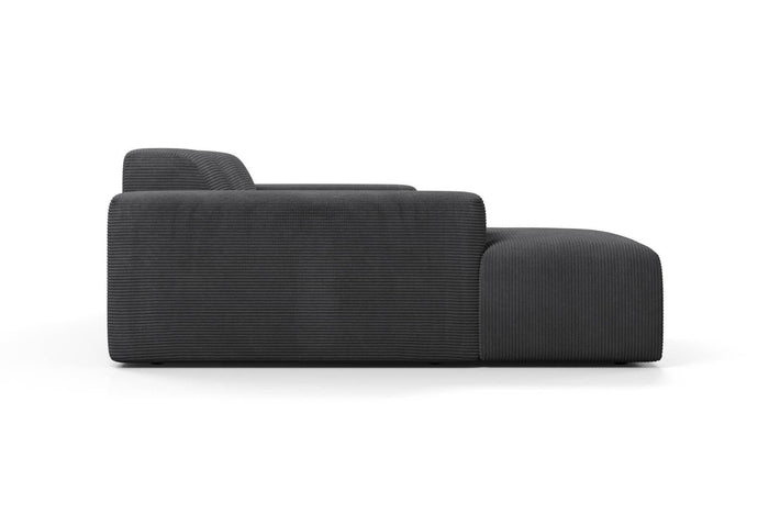 NADUVI Collection Nina Hoekbank Links - Ribstof - Antraciet