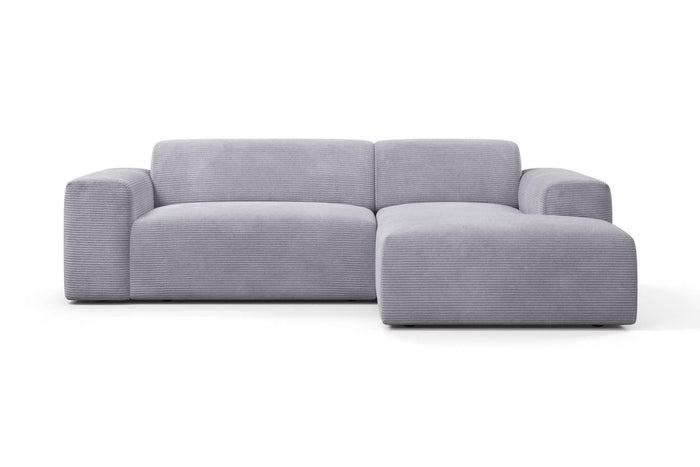 NADUVI Collection Nina Hoekbank Rechts - Ribstof - Lichtgrijs