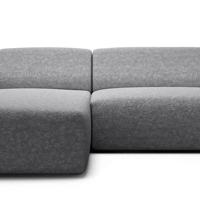 NADUVI Collection Nina Hoekbank Links - Bouclé - Lichtgrijs