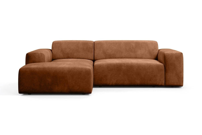 NADUVI Collection Nina Hoekbank Links - Velvet - Karamel bruin