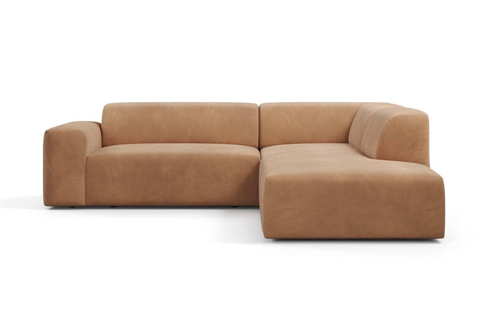 NADUVI Collection Nina Big Hoekbank Rechts - Velvet - Camel bruin