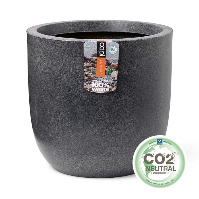 Capi 100% Waste Smooth Bloempot Ø 35 cm - Terrazzo grijs