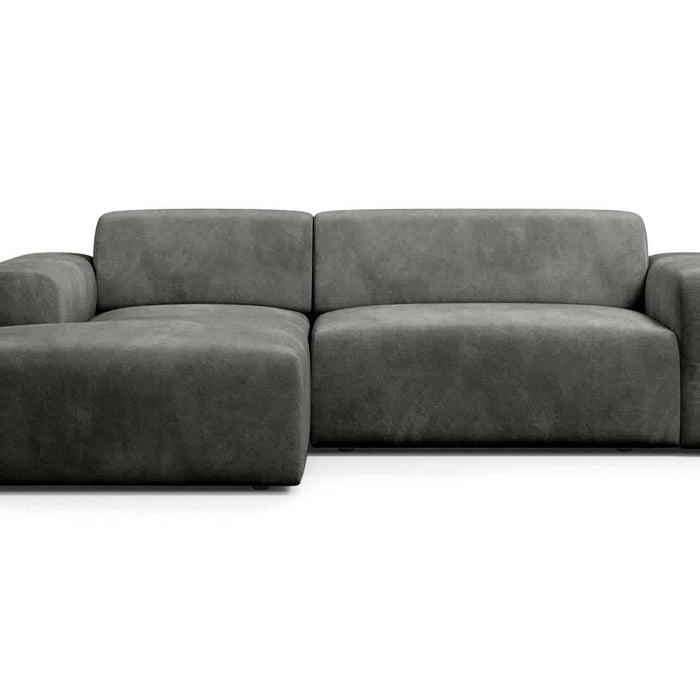 NADUVI Collection Nina Hoekbank Links - Velvet - Donkergrijs