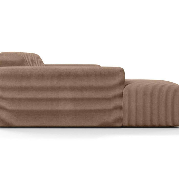 NADUVI Collection Nina Hoekbank Links - Ribstof - Hazelnootbruin
