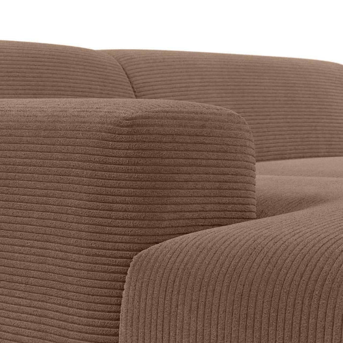 NADUVI Collection Nina Hoekbank Links - Ribstof - Hazelnootbruin