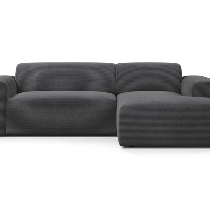 NADUVI Collection Nina Hoekbank Rechts - Ribstof - Antraciet
