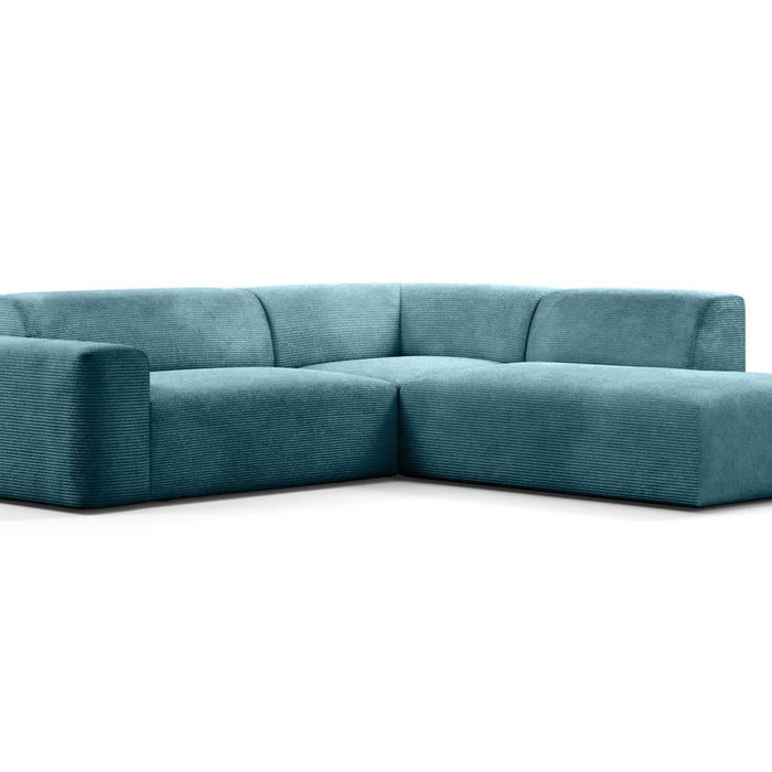 NADUVI Collection Nina Big Hoekbank Rechts - Ribstof - Turquoise