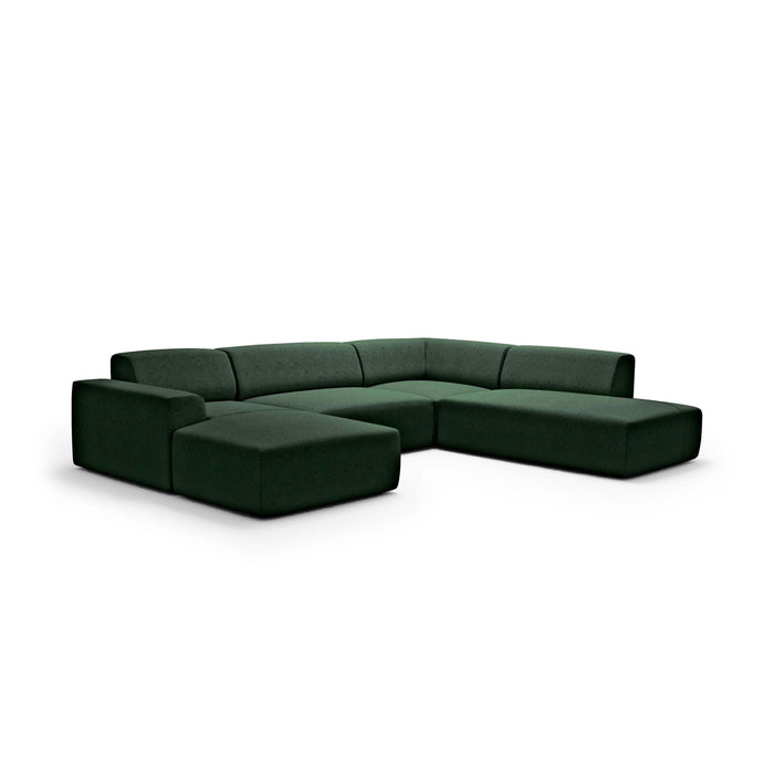 NADUVI Collection Nina U-bank Rechts - Velvet - Donkergroen