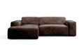 NADUVI Collection Nina Hoekbank Links - Velvet - Donkerbruin
