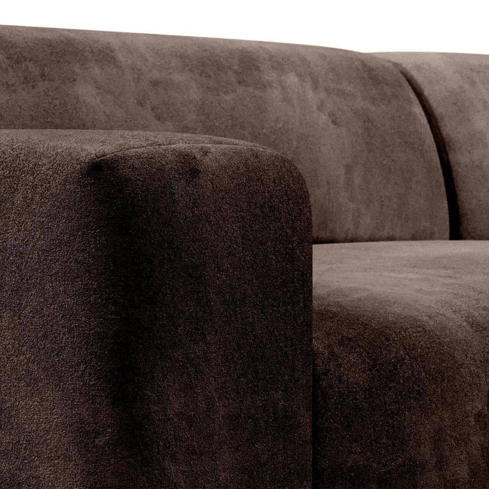 NADUVI Collection Nina Hoekbank Links - Velvet - Donkerbruin