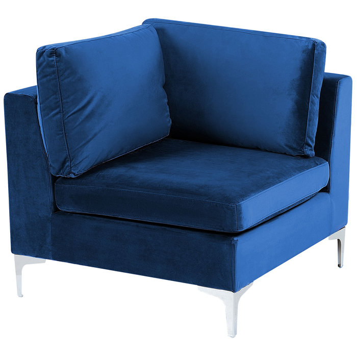 Beliani - EVJA - Hoekbank - Marineblauw - Fluweel