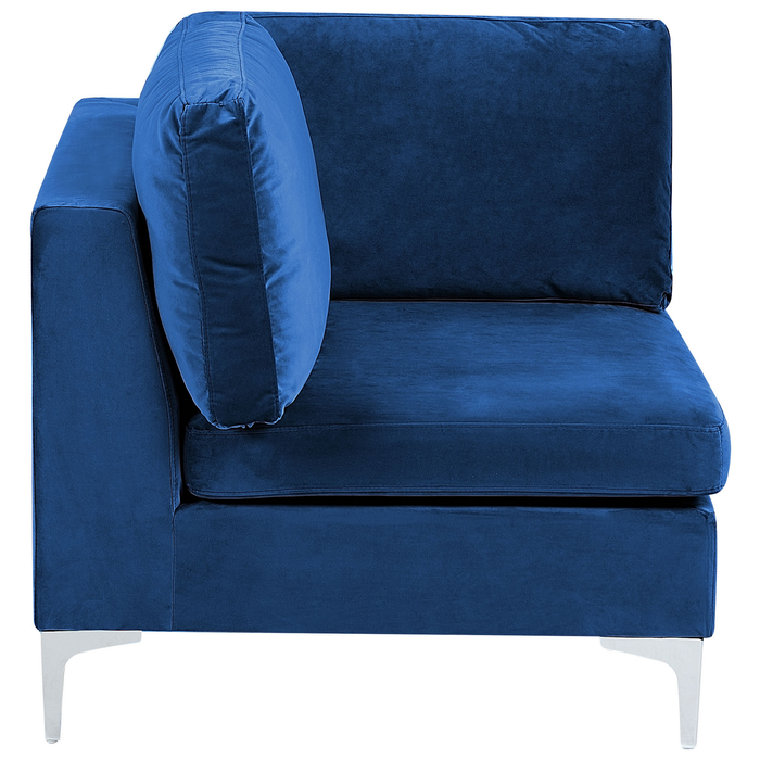 Beliani - EVJA - Hoekbank - Marineblauw - Fluweel