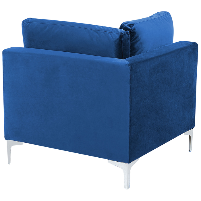 Beliani - EVJA - Hoekbank - Marineblauw - Fluweel
