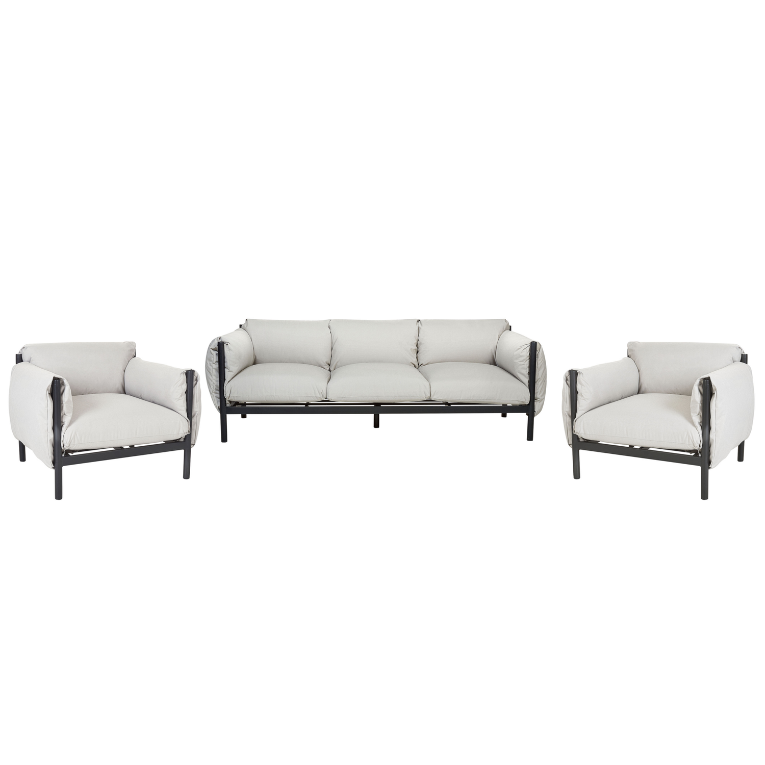 Beliani - ESPERIA - Loungeset 5-zits - Lichtgrijs - Aluminium