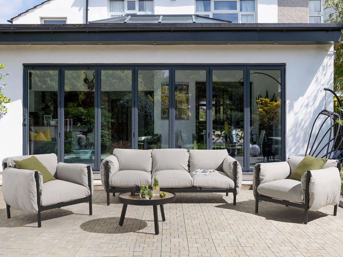 Beliani - ESPERIA - Loungeset 5-zits - Lichtgrijs - Aluminium