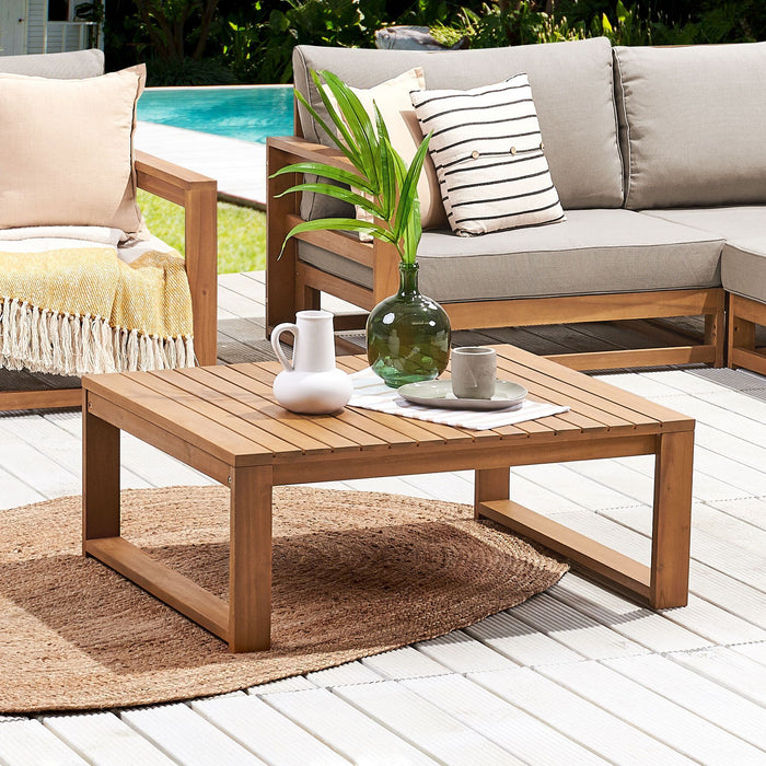 Beliani-TIMOR II-Salontafel-Lichte houtkleur-Gecertificeerd Acaciahout