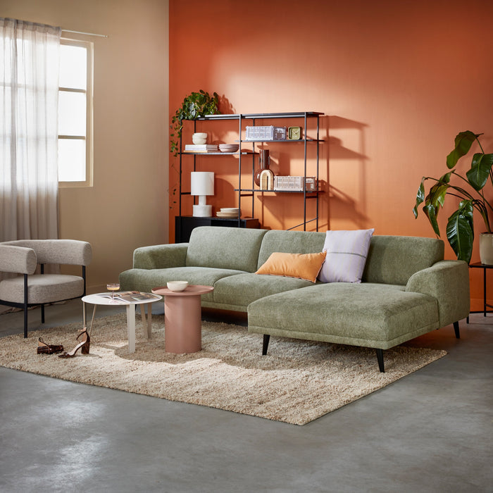 by fonQ Flair Hoekbank met Chaise Longue Rechts - Groen