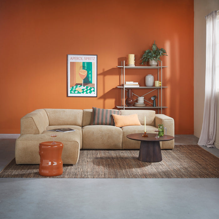 by fonQ Grand Bijzettafel Donkerbruin Mangohout - Ø 80 cm