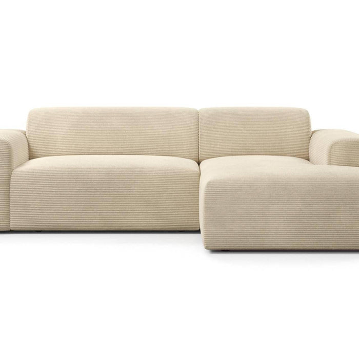 NADUVI Collection Nina Hoekbank Rechts - Ribstof - Crème