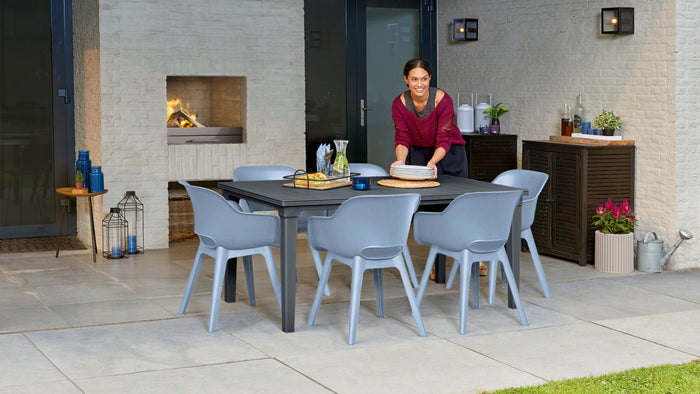 Keter Akola Tuinstoelen - 2 stuks -56.5x55x80cm - Blauw