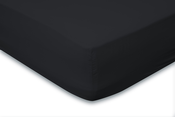 Elegance Hoeslaken Katoen Perkal 35cm Hoekhoogte zwart