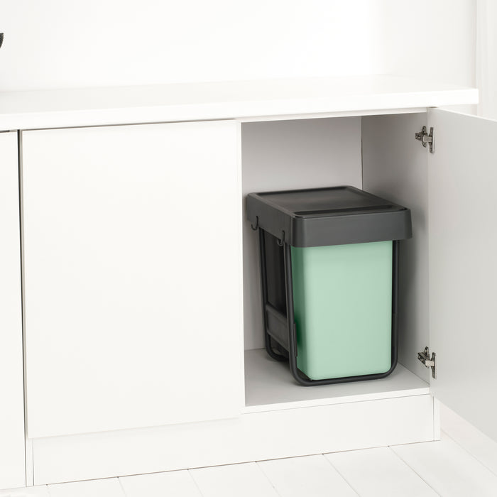Brabantia Sort & Go Inbouw Prullenbak 2 x 15 L - Jade Green / Dark Grey