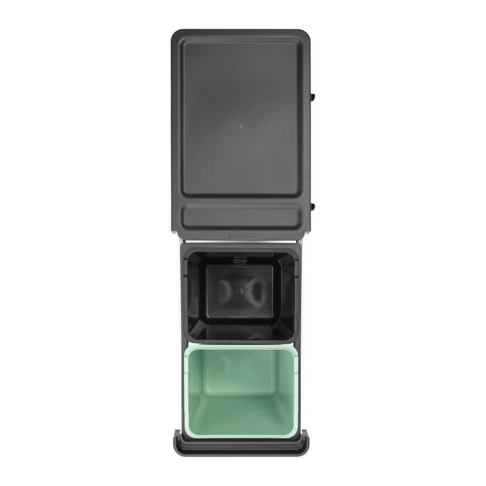 Brabantia Sort & Go Inbouw Prullenbak 2 x 15 L - Jade Green / Dark Grey