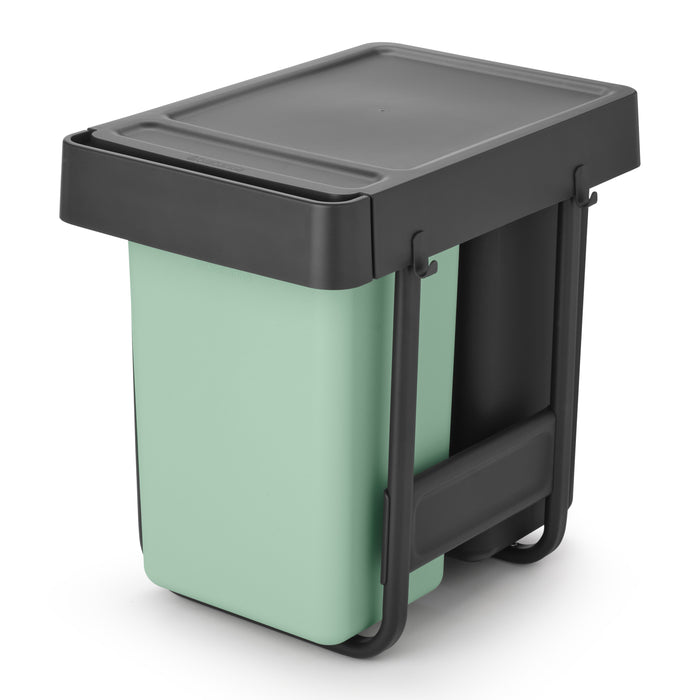 Brabantia Sort & Go Inbouw Prullenbak 2 x 15 L - Jade Green / Dark Grey