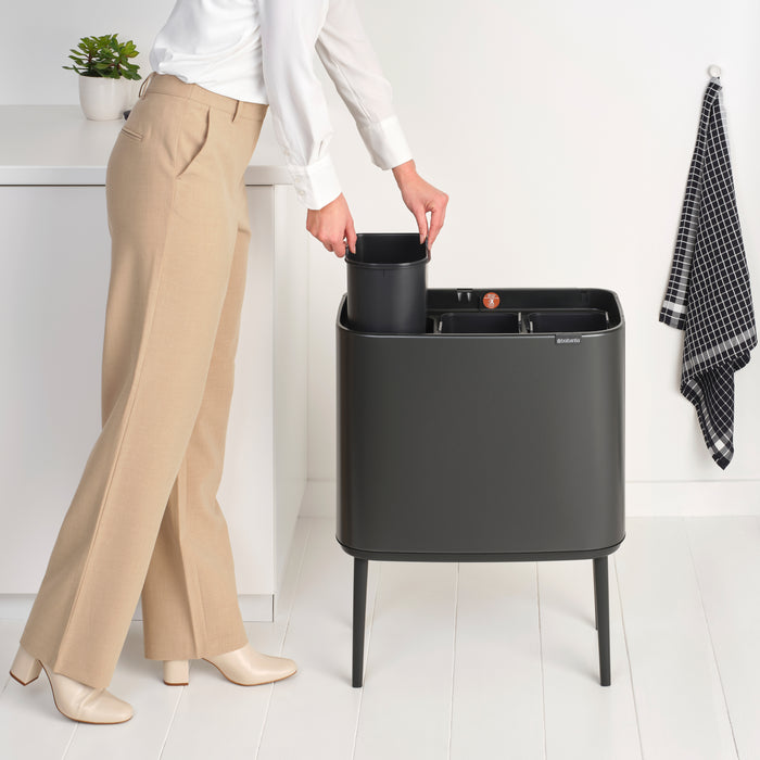 Brabantia Bo Touch Bin Afvalemmer 3 x 11 Liter - Confident Grey