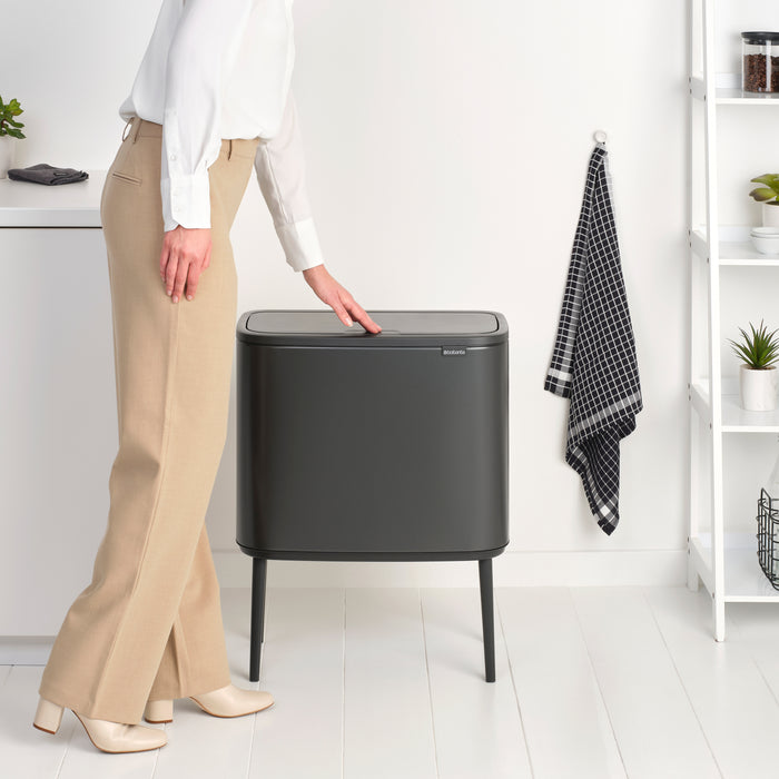 Brabantia Bo Touch Bin Afvalemmer 3 x 11 Liter - Confident Grey