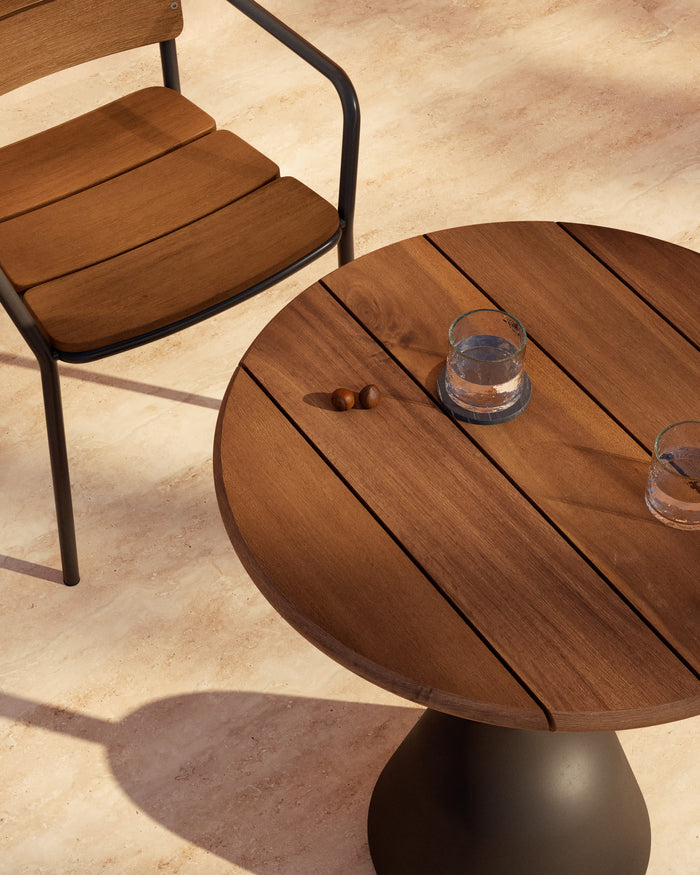 Kave Home - Algueret stoel van massief eucalyptushout met natuurlijke